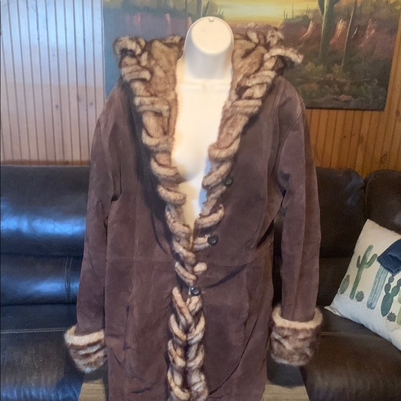 Metrostyle Brown Teddy Jacket with Luxurious Fur Trim - Picture 1 of 5